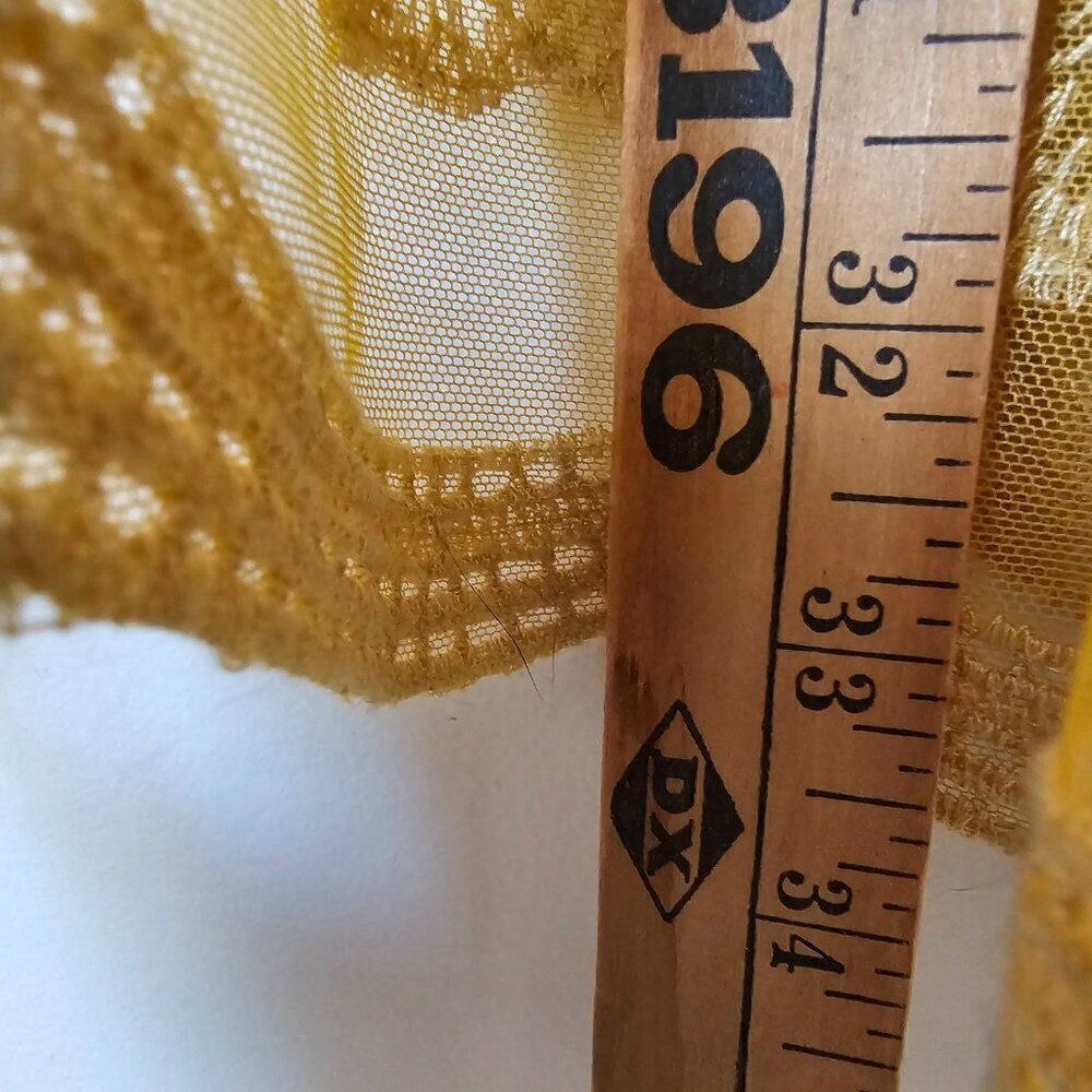 EUC LIKE NEW BLUE RAIN MUSTARD LACE EMBROIDERED BOHO KIMONO TOP SIZE M - Picture 13 of 13